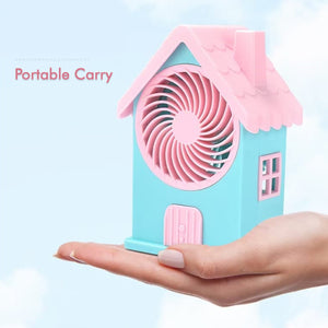 4799 Mini House Fan House Design Rechargeable Portable Personal Desk Fan For Home , Office & Kids Use (Battery Not Include)