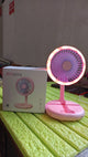 17794 USB Rechargeable Portable Fan With LED Light Heavy Duty & Foldable Fan With Charging Port Home, Outdoor, Temple