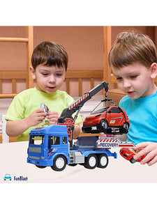 Action Tow Truck Toy For Kids - Blue (MS-S-24)